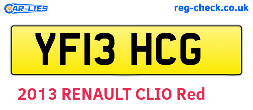 YF13HCG are the vehicle registration plates.