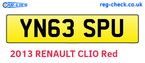 YN63SPU are the vehicle registration plates.