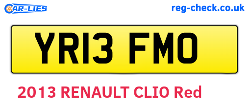 YR13FMO are the vehicle registration plates.