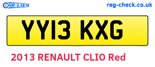 YY13KXG are the vehicle registration plates.