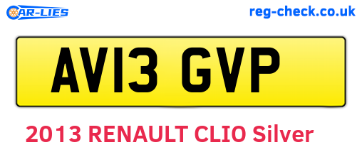 AV13GVP are the vehicle registration plates.