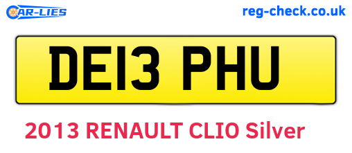 DE13PHU are the vehicle registration plates.