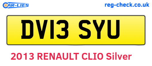 DV13SYU are the vehicle registration plates.