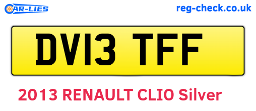 DV13TFF are the vehicle registration plates.