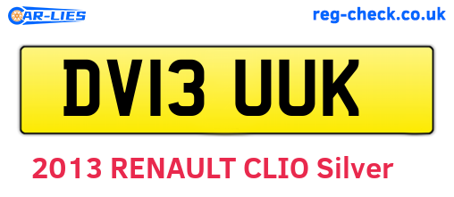 DV13UUK are the vehicle registration plates.