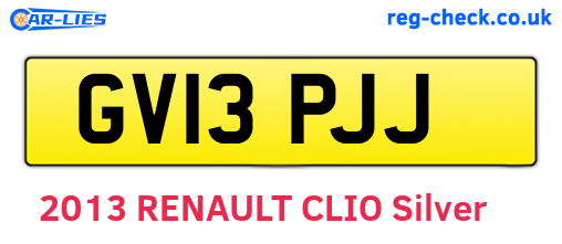 GV13PJJ are the vehicle registration plates.