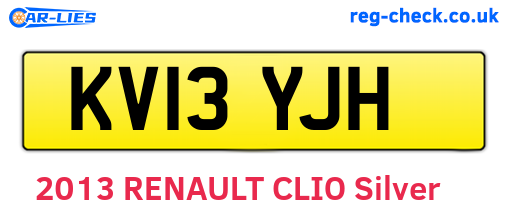 KV13YJH are the vehicle registration plates.