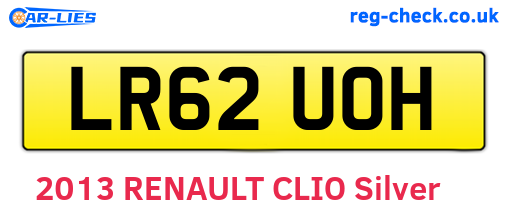 LR62UOH are the vehicle registration plates.