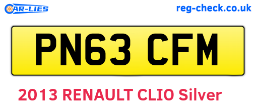 PN63CFM are the vehicle registration plates.