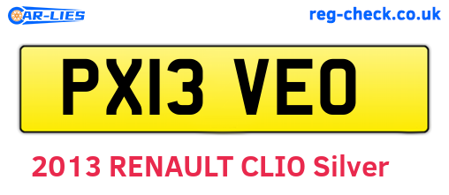 PX13VEO are the vehicle registration plates.