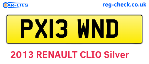 PX13WND are the vehicle registration plates.