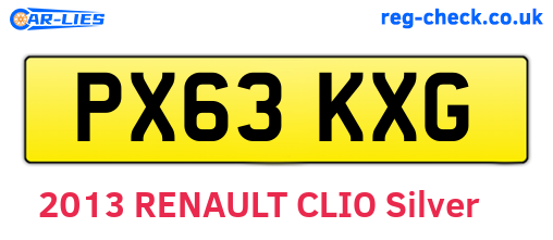 PX63KXG are the vehicle registration plates.