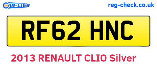 RF62HNC are the vehicle registration plates.