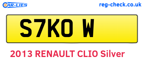 S7KOW are the vehicle registration plates.