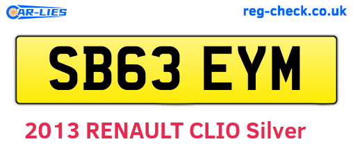 SB63EYM are the vehicle registration plates.