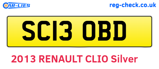 SC13OBD are the vehicle registration plates.