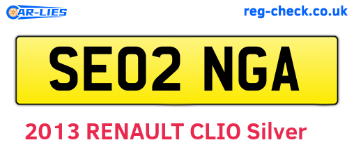 SE02NGA are the vehicle registration plates.