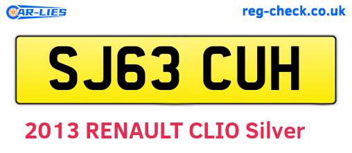SJ63CUH are the vehicle registration plates.