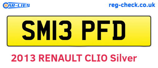 SM13PFD are the vehicle registration plates.