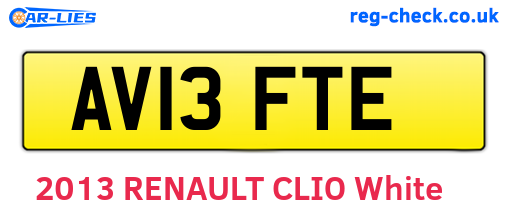 AV13FTE are the vehicle registration plates.