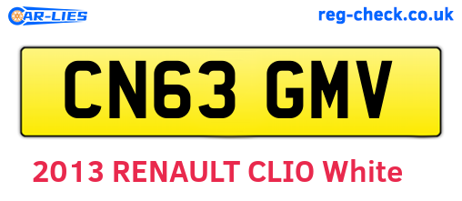 CN63GMV are the vehicle registration plates.