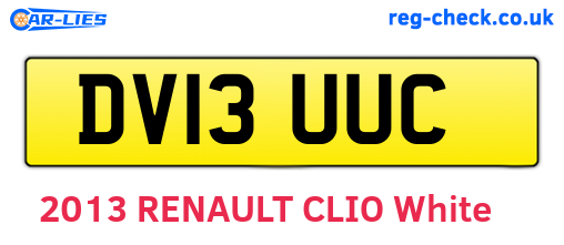 DV13UUC are the vehicle registration plates.