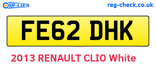 FE62DHK are the vehicle registration plates.