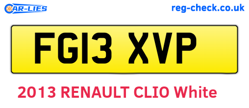 FG13XVP are the vehicle registration plates.
