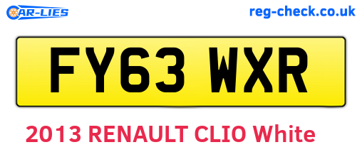 FY63WXR are the vehicle registration plates.