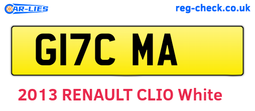 G17CMA are the vehicle registration plates.
