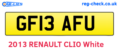 GF13AFU are the vehicle registration plates.