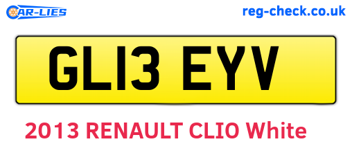GL13EYV are the vehicle registration plates.