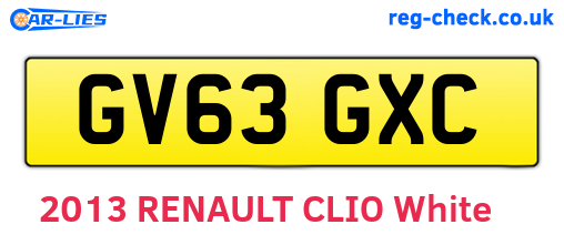 GV63GXC are the vehicle registration plates.