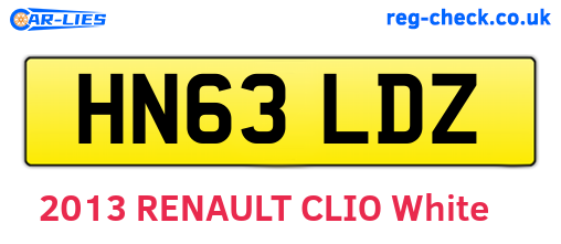 HN63LDZ are the vehicle registration plates.
