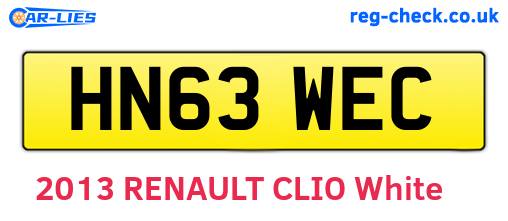 HN63WEC are the vehicle registration plates.
