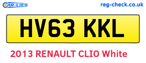 HV63KKL are the vehicle registration plates.