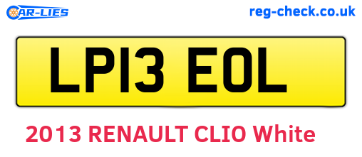 LP13EOL are the vehicle registration plates.