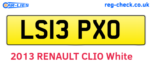 LS13PXO are the vehicle registration plates.