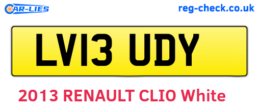 LV13UDY are the vehicle registration plates.