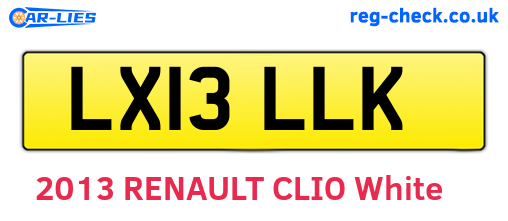 LX13LLK are the vehicle registration plates.