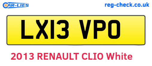LX13VPO are the vehicle registration plates.