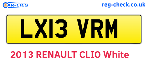 LX13VRM are the vehicle registration plates.