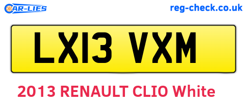 LX13VXM are the vehicle registration plates.
