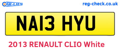 NA13HYU are the vehicle registration plates.