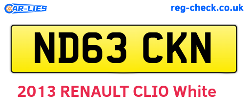 ND63CKN are the vehicle registration plates.