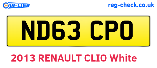 ND63CPO are the vehicle registration plates.