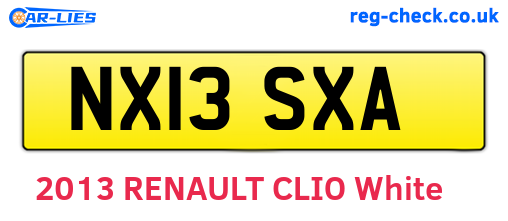 NX13SXA are the vehicle registration plates.