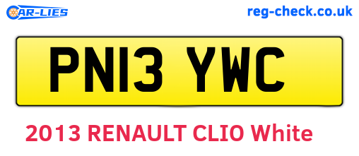 PN13YWC are the vehicle registration plates.