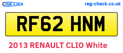 RF62HNM are the vehicle registration plates.