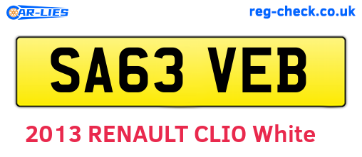 SA63VEB are the vehicle registration plates.